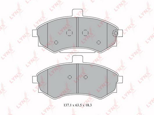 

Колодки тормозные передние дисковые Hyundai Elantra/Elantra III/Matrix 00>10 Lynx BD3611