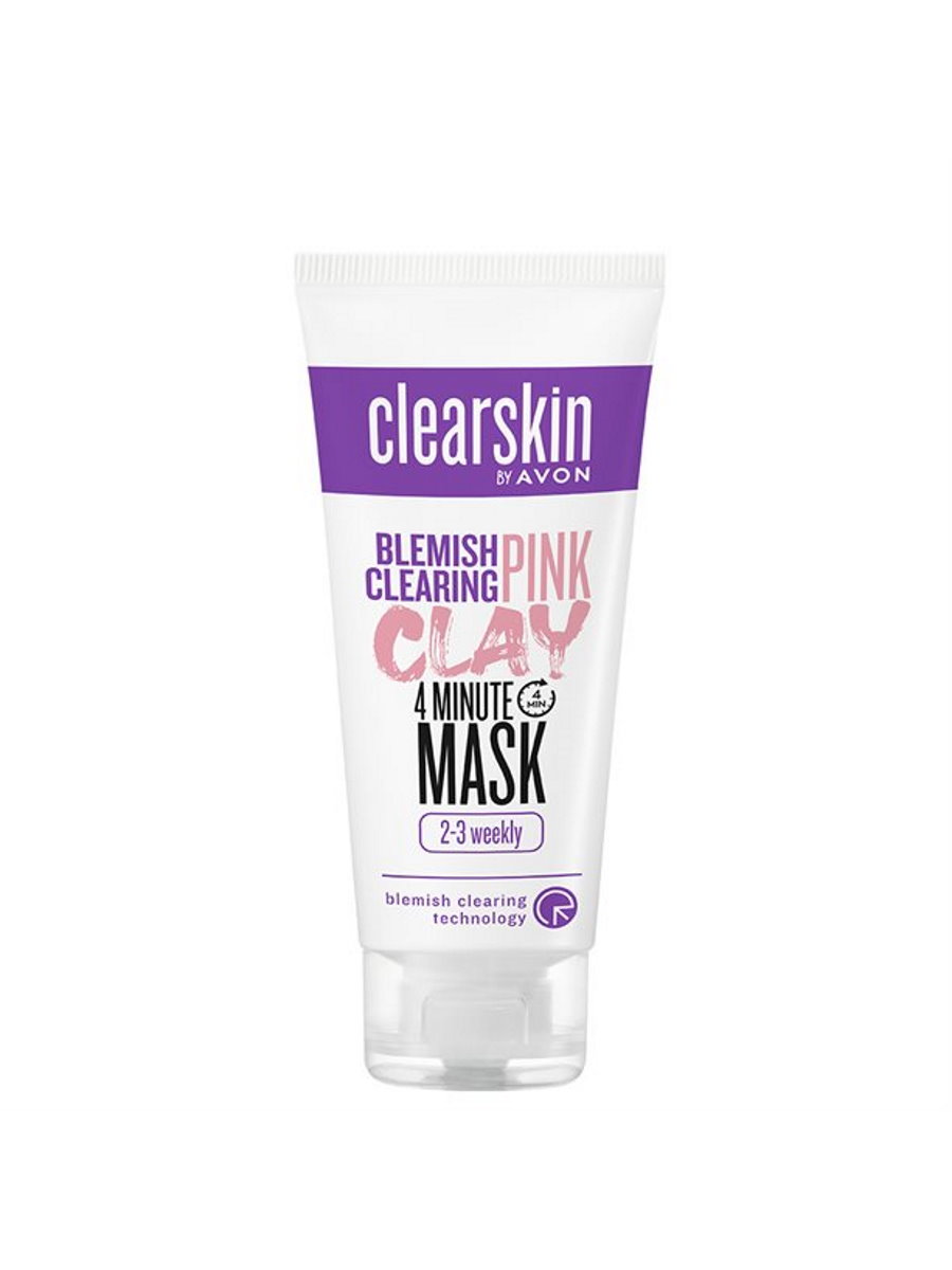 Маска для лица Avon розовая глиняная Clearskin Для проблемной кожи 75 мл 519₽