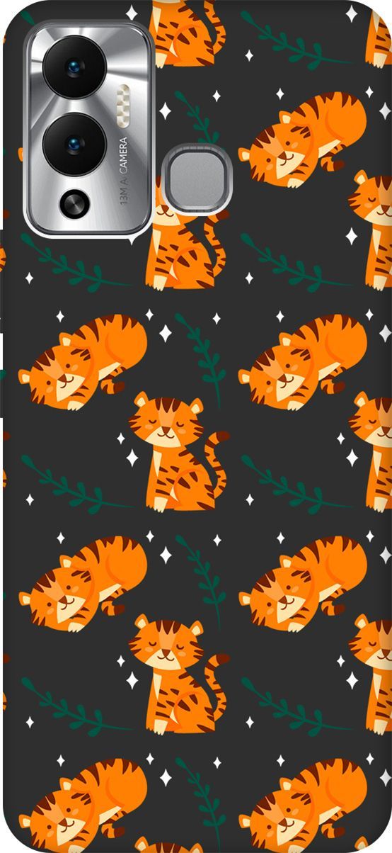 

Матовый чехол на Infinix Hot 12 Play NFC "Tigers" черный, Черный;белый, 14672