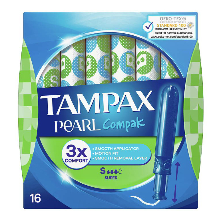 фото Тампоны tampax compak pearl super duo 3 капли 16 шт