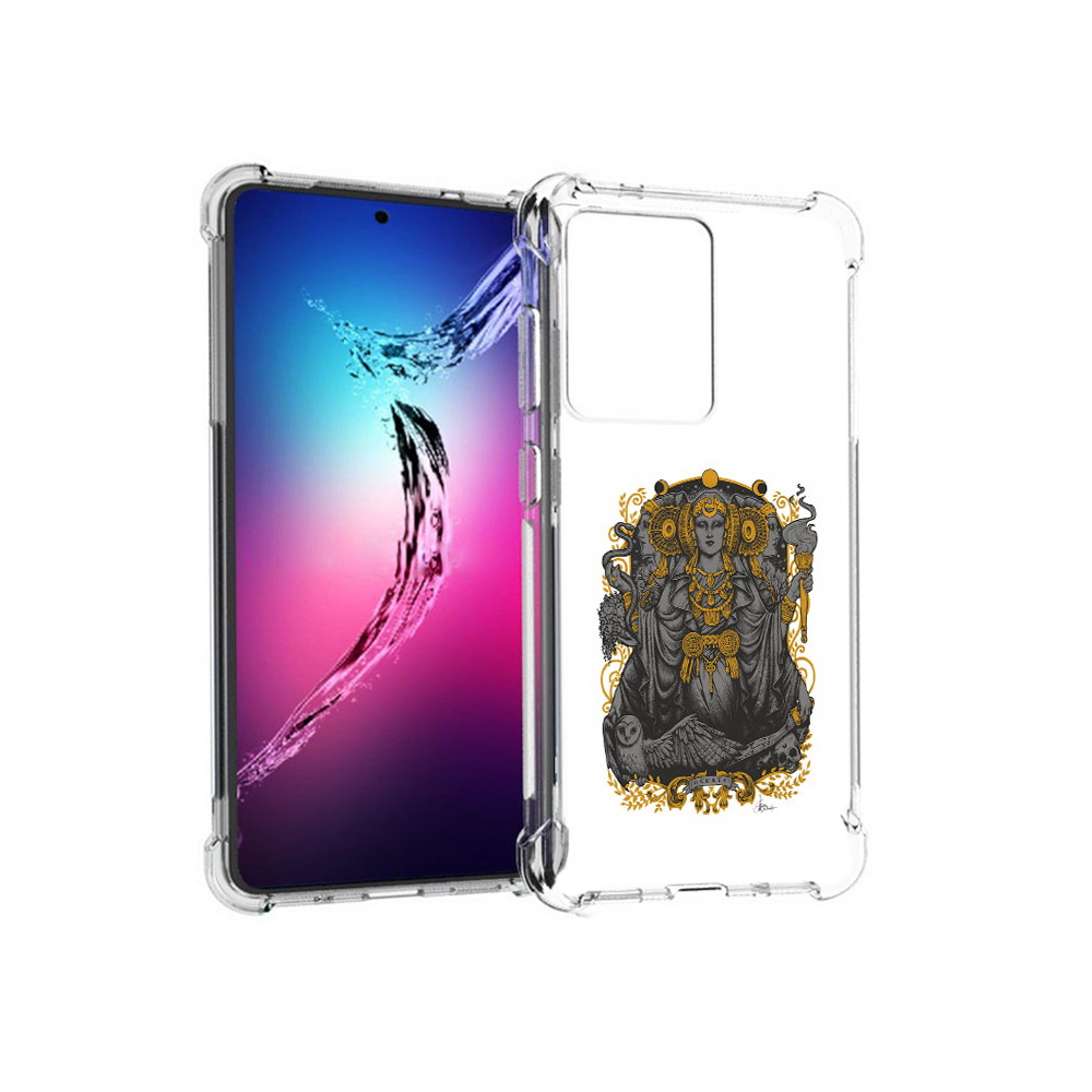 

Чехол MyPads Tocco для Samsung Galaxy S20+ божество с золотыми элементами, Прозрачный, Tocco