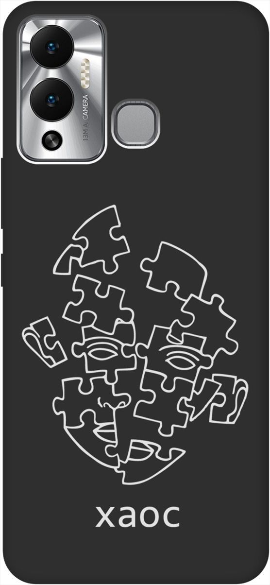 

Матовый чехол на Infinix Hot 12 Play NFC "Chaos W" черный, Черный;белый, 14672