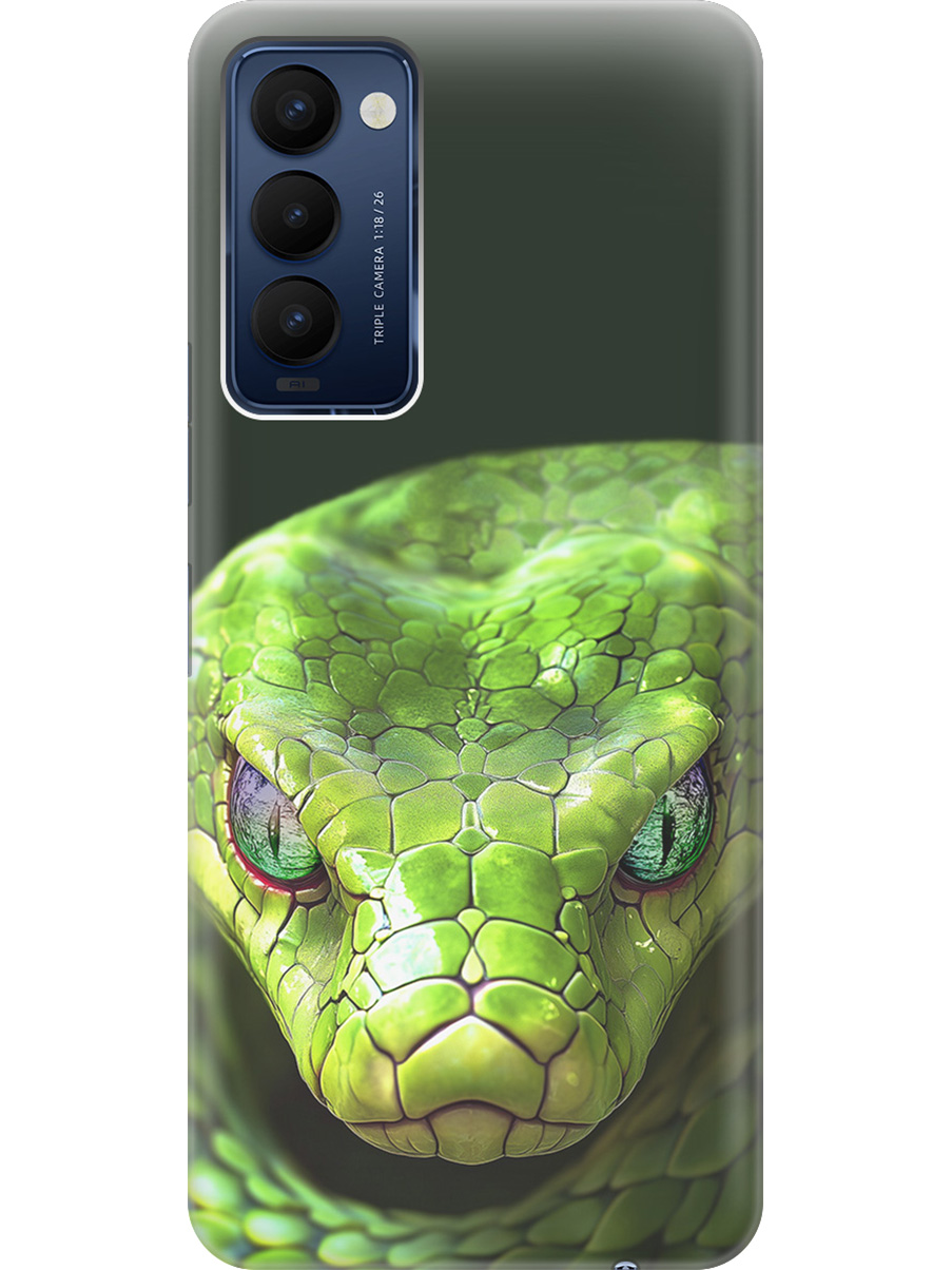 

Силиконовый чехол на Tecno Camon 18/18P с принтом "Змея" прозрачный, Прозрачный;черный;зеленый, 741735913