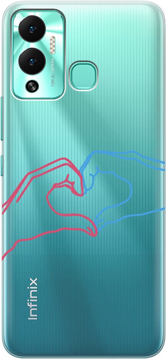 

Чехол на Infinix Hot 12 Play NFC "Fall in Love" прозрачный, Прозрачный;голубой, 14670