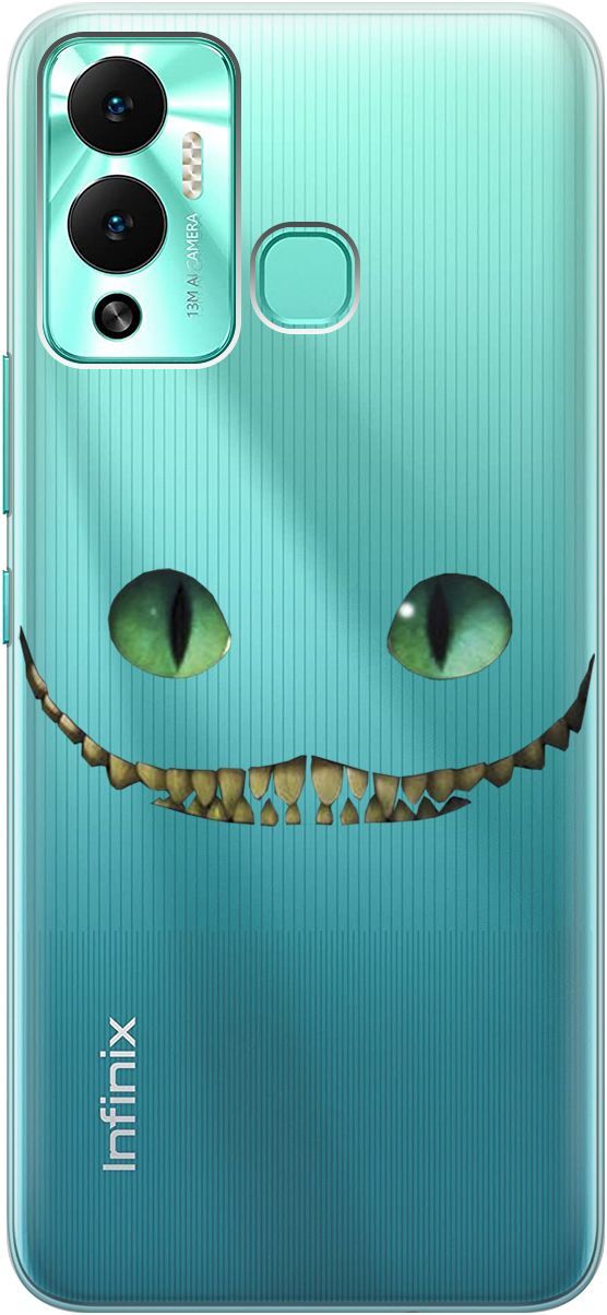 

Чехол на Infinix Hot 12 Play NFC "Cheshire Cat" прозрачный, Прозрачный;белый, 14670