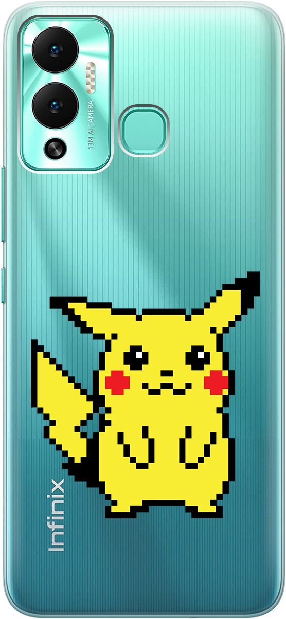 

Чехол на Infinix Hot 12 Play NFC "Pixel Pikachu" прозрачный, Прозрачный;желтый, 14669