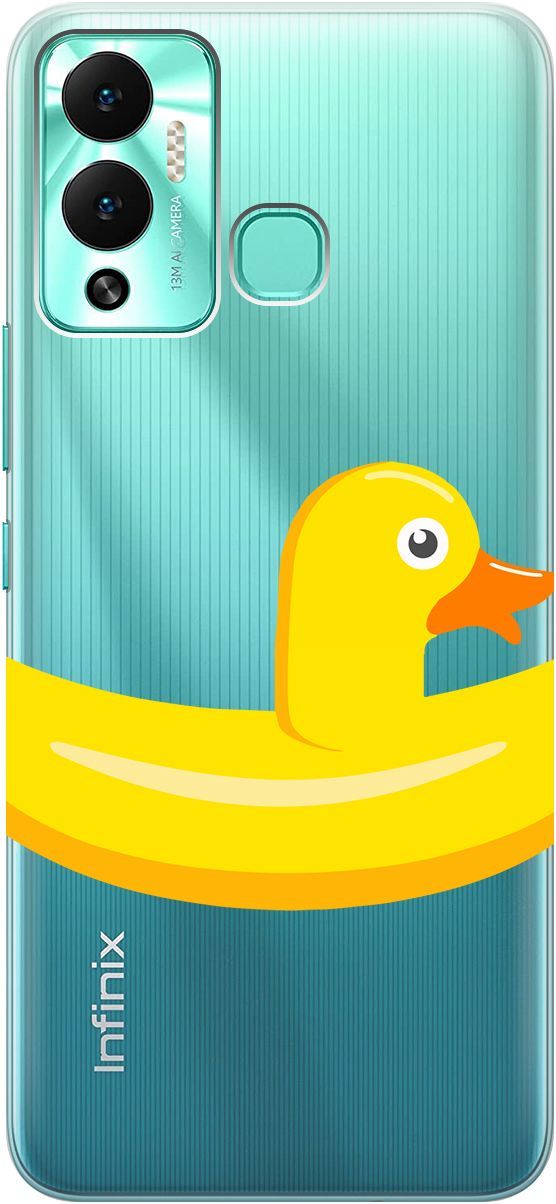 

Чехол на Infinix Hot 12 Play NFC "Duck Swim Ring" прозрачный, Прозрачный;белый, 14669