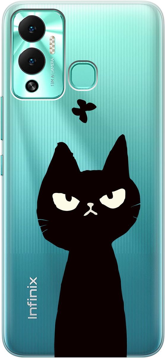 

Чехол на Infinix Hot 12 Play NFC "Disgruntled Cat" прозрачный, Прозрачный;черный, 14669