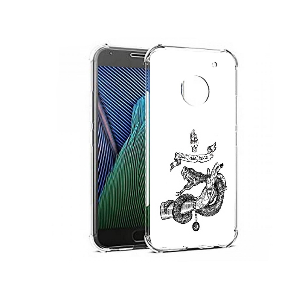 

Чехол MyPads Tocco для Motorola Moto G5 змея на руке рисунок (PT67504.367.366), Прозрачный, Tocco
