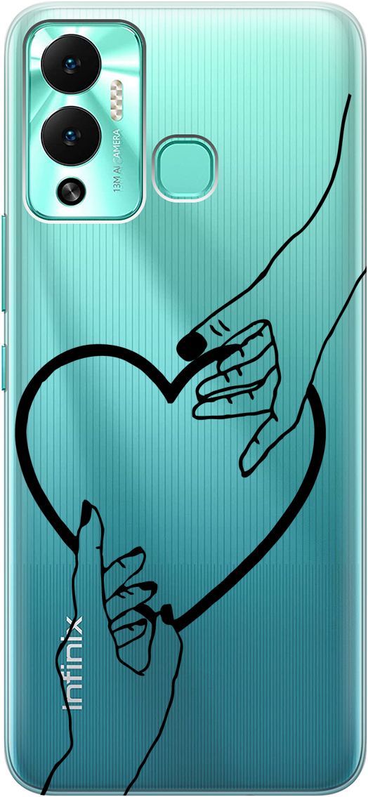 

Чехол на Infinix Hot 12 Play NFC "Hands" прозрачный, Прозрачный;черный, 14669