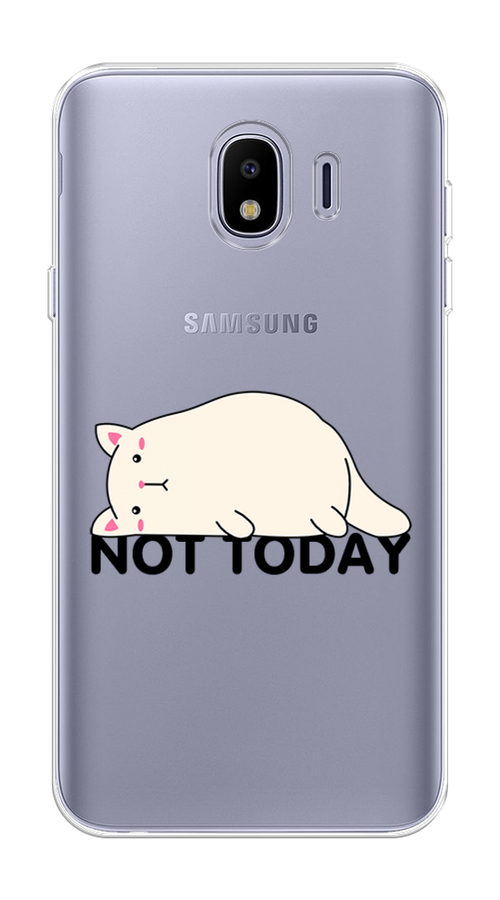 

Чехол на Samsung Galaxy J4 "Cat not today", Белый;розовый;черный, 26450-1