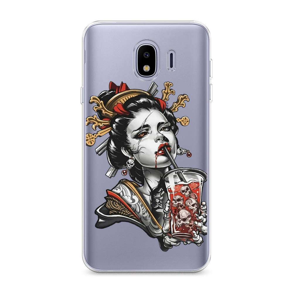 

Чехол на Samsung Galaxy J4 "Опасная гейша", Красный;черный;серый, 26450-4