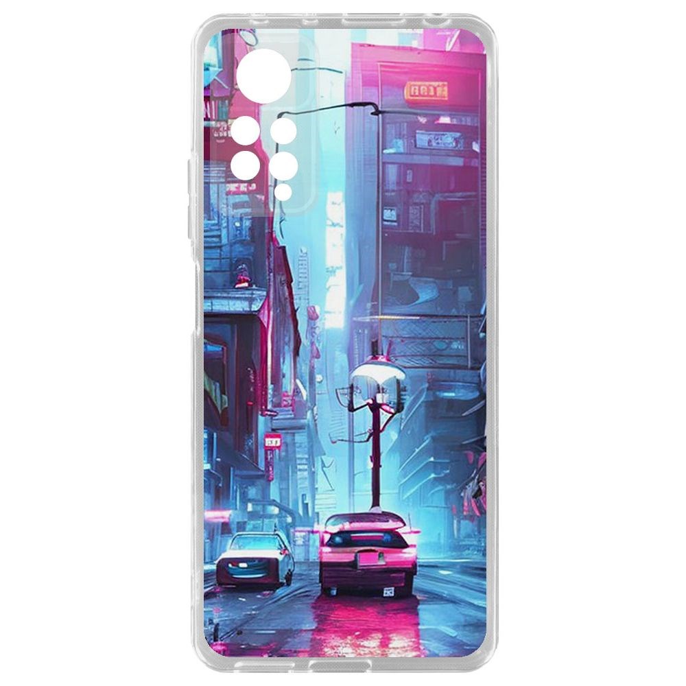 

Чехол-накладка Krutoff Clear Case Киберпанк Улица для Xiaomi Redmi Note 11 Pro, Прозрачный