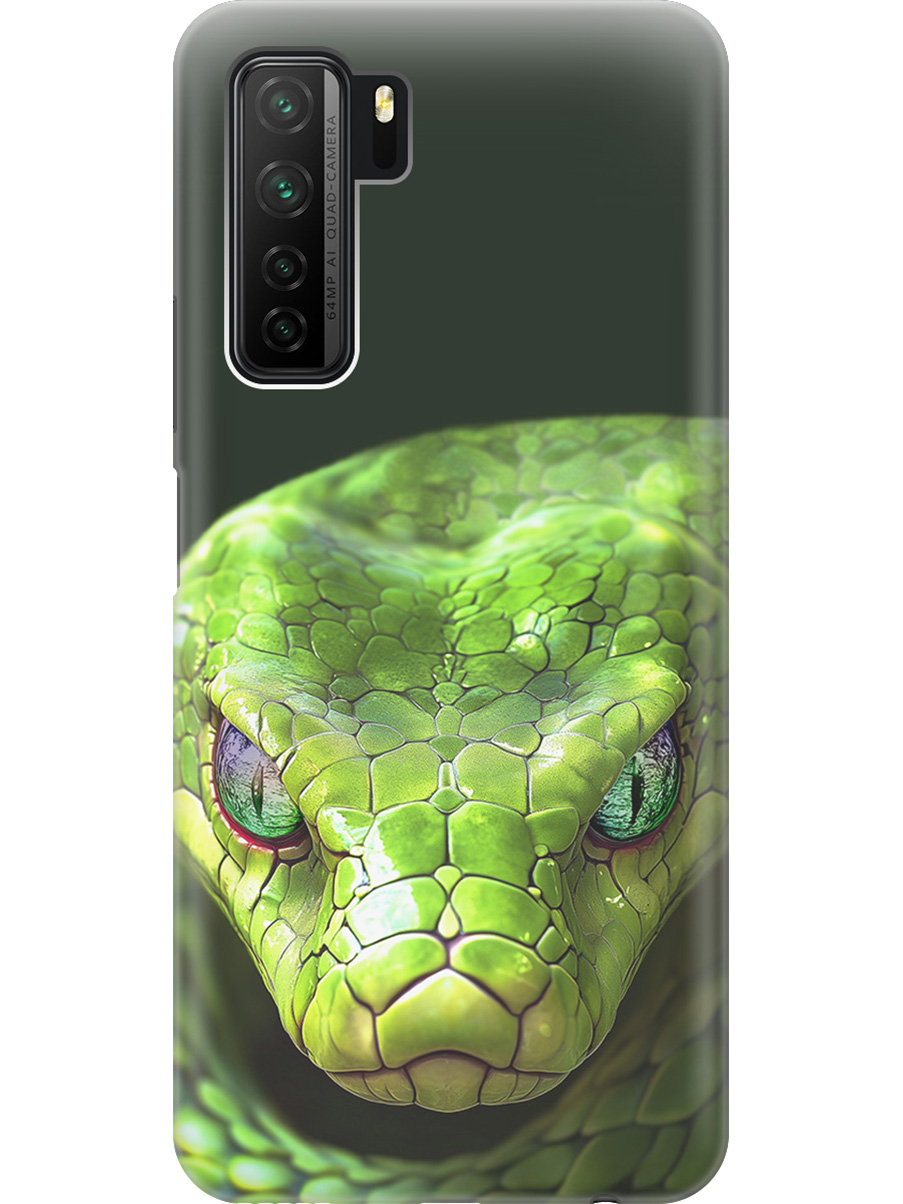 

Силиконовый чехол на Honor 30S / Huawei Nova 7 SE с принтом "Змея" прозрачный, Прозрачный;черный;зеленый, 722946113