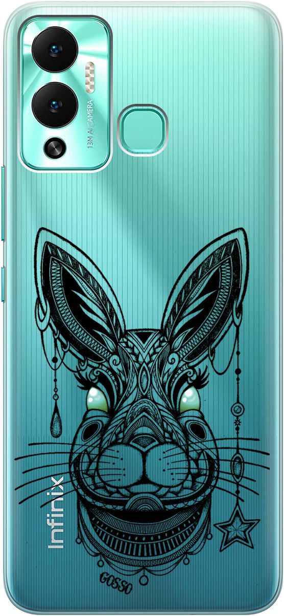 

Чехол на Infinix Hot 12 Play NFC "Grand Rabbit" прозрачный, Прозрачный;зеленый, 14668