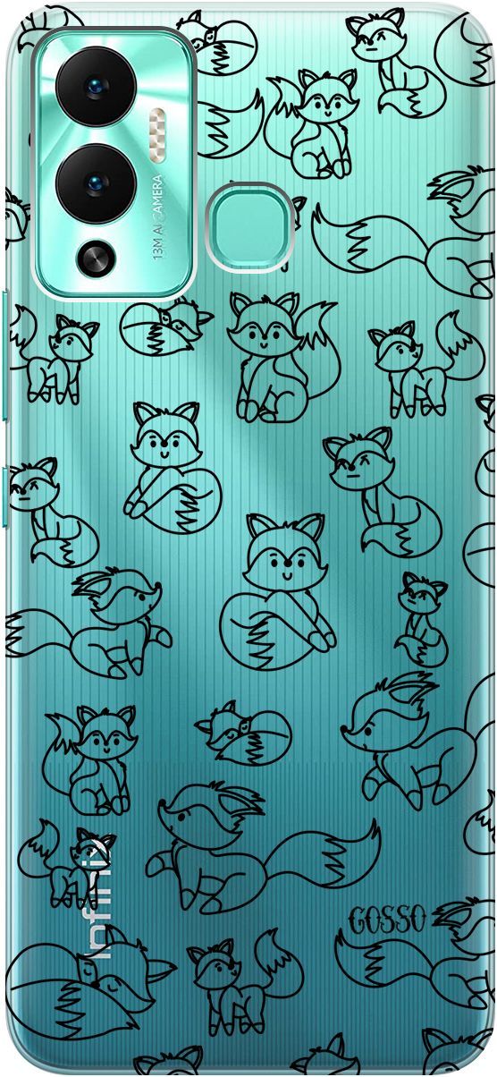 

Чехол на Infinix Hot 12 Play NFC "Funny Foxes" прозрачный, Прозрачный;черный, 14668