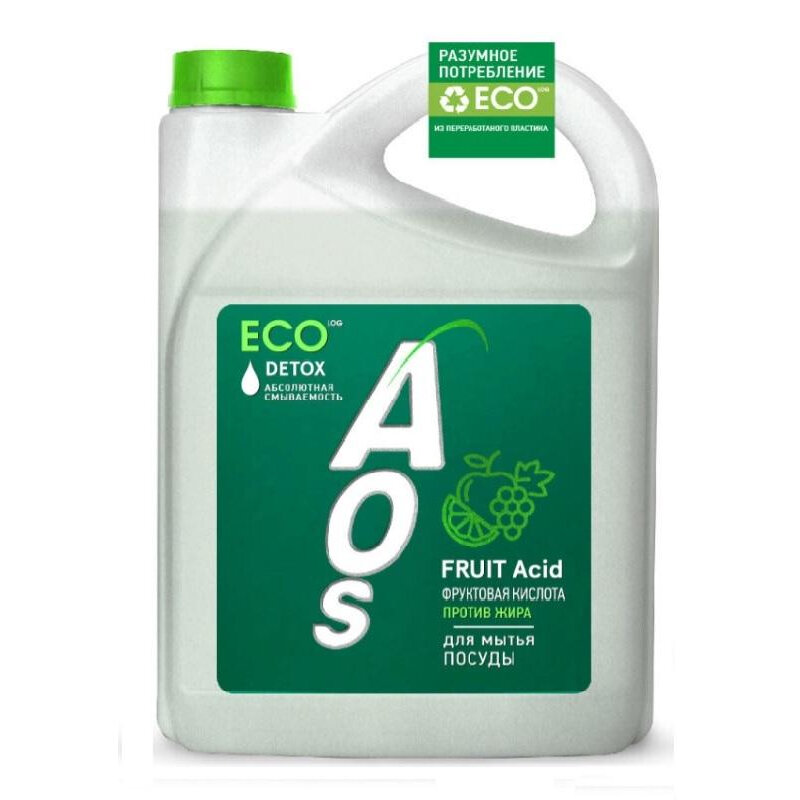 Средство для мытья посуды AOS ЭКО с Фруктовыми кислотами 4800гр