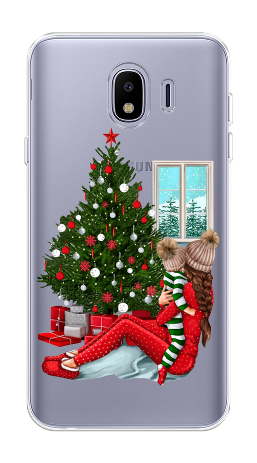 

Чехол на Samsung Galaxy J4 "Новый год с мамой", Красный;зеленый;голубой, 26450-6