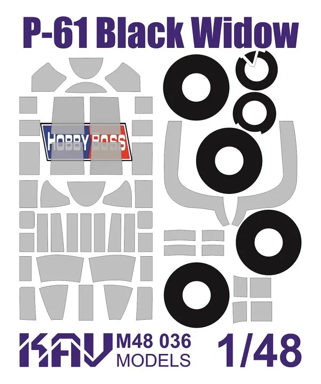 

Окрасочная маска KAV models 1/48 для всех модификаций P-61 Black Widow производств M48 036