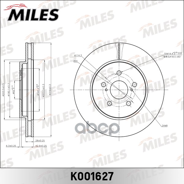 

Диск Тормозной Lexus Rx330/350 03- Передний Miles Miles арт. K001627