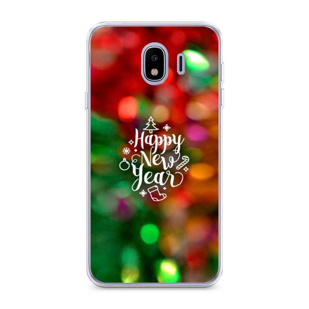 

Чехол на Samsung Galaxy J4 "Новый Год на елке", Зеленый;красный;желтый, 26450-5