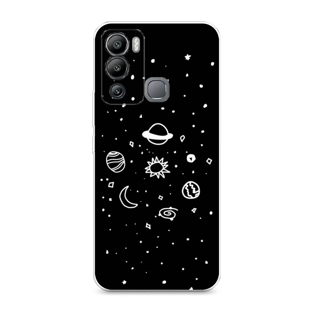 

Чехол для Infinix Hot 12i "Дудл солнечной системы", Бежевый;серый, 3101250-2
