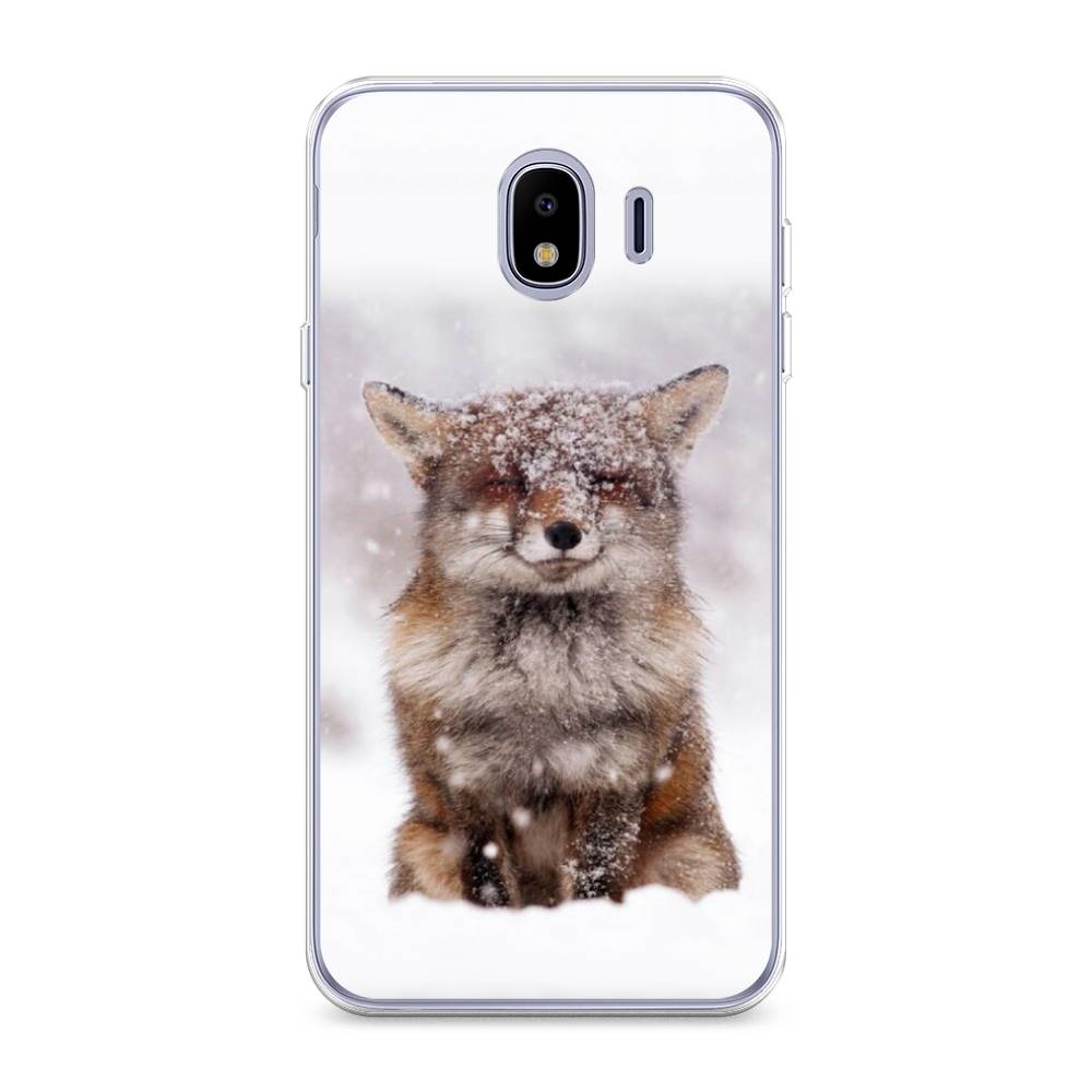 

Чехол на Samsung Galaxy J4 "Зимняя лиса", Белый;серый;коричневый, 26450-1