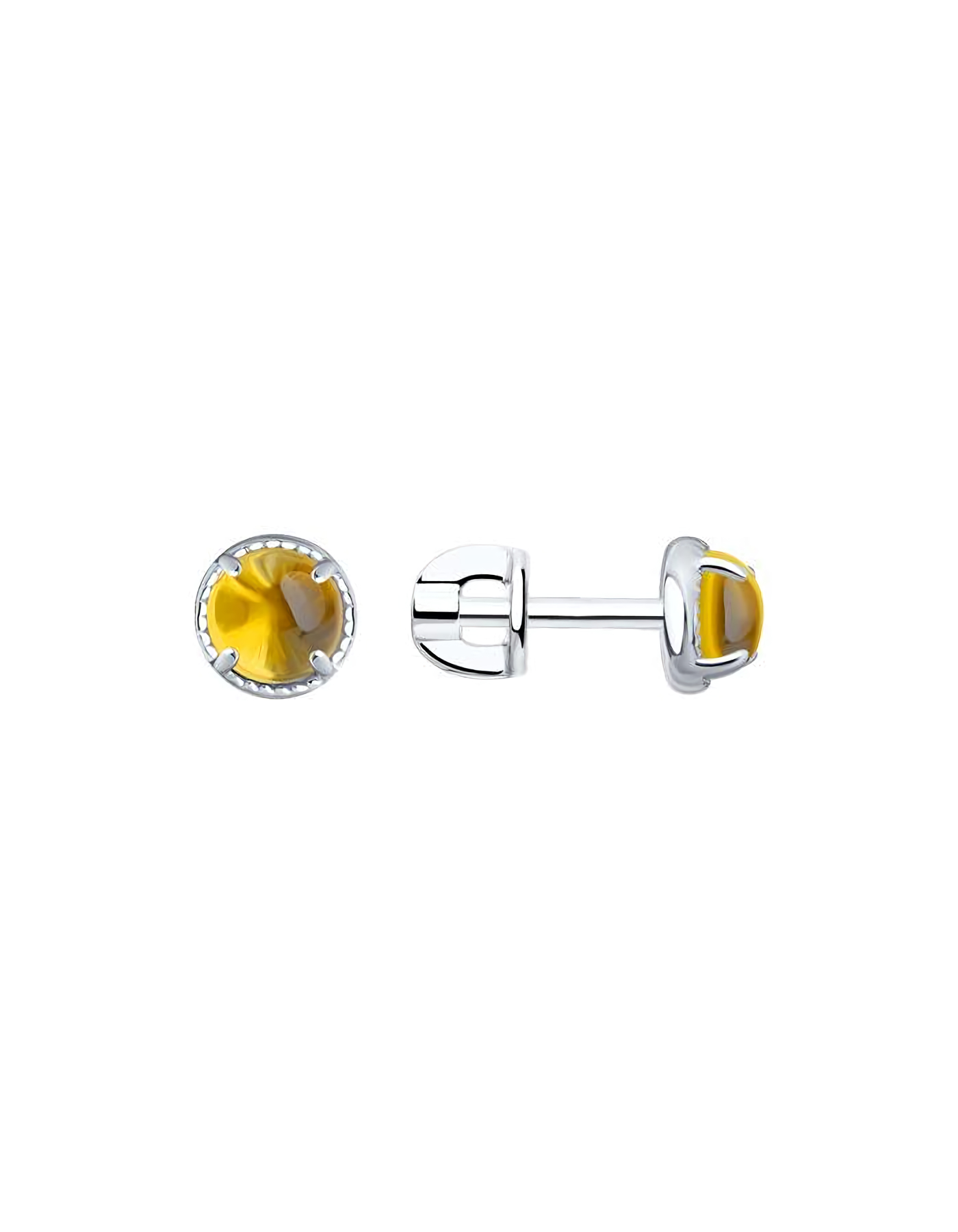 

Серьги пусеты из серебра TEO MAORI 892025262, цитрин, 892025262