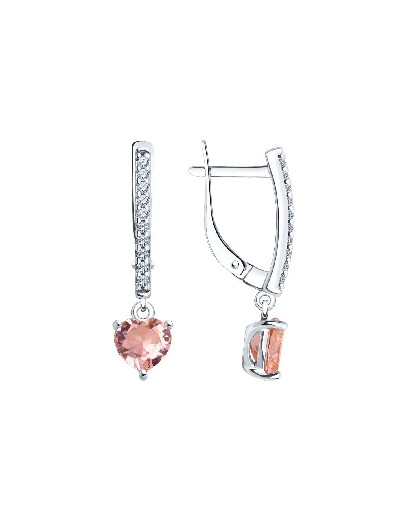 

Серьги подвески из серебра TEO MAORI 892022923, ситалл/фианит, 892022923