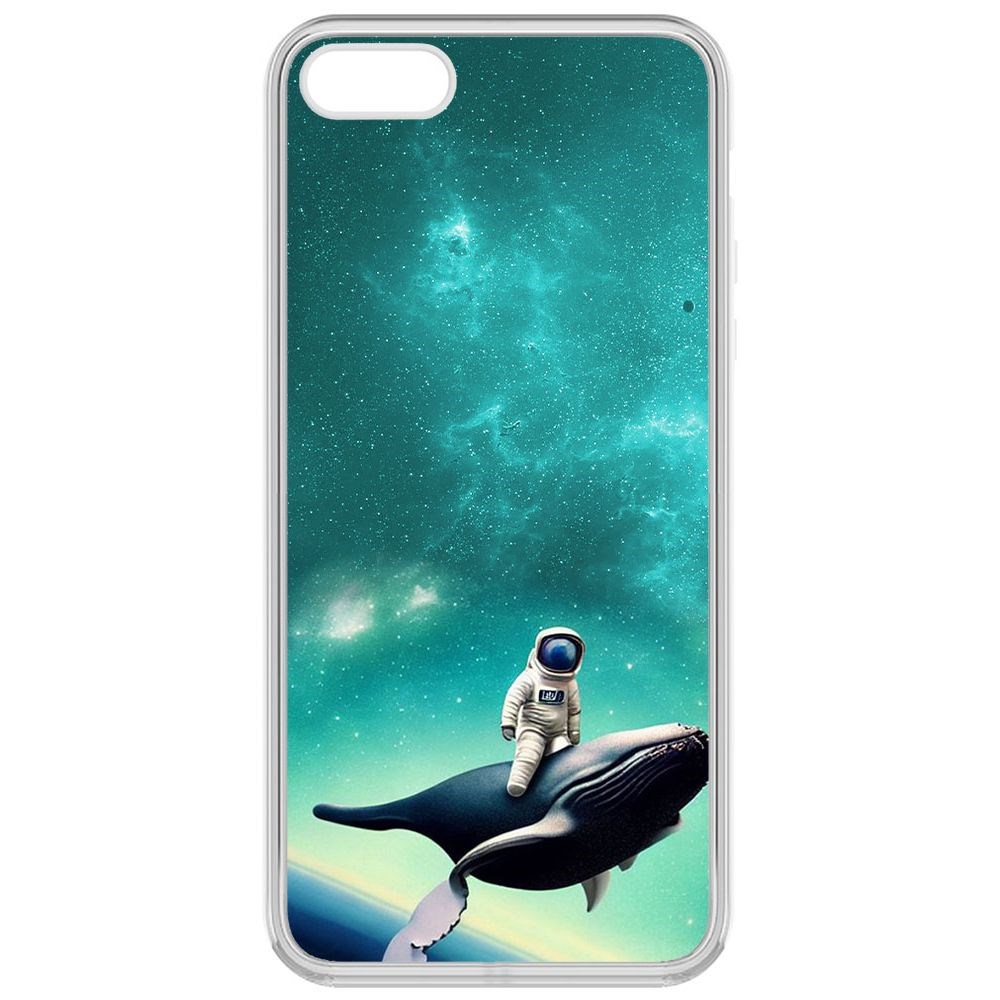 

Чехол-накладка Krutoff Clear Case Космоплавание для iPhone 5S, Прозрачный