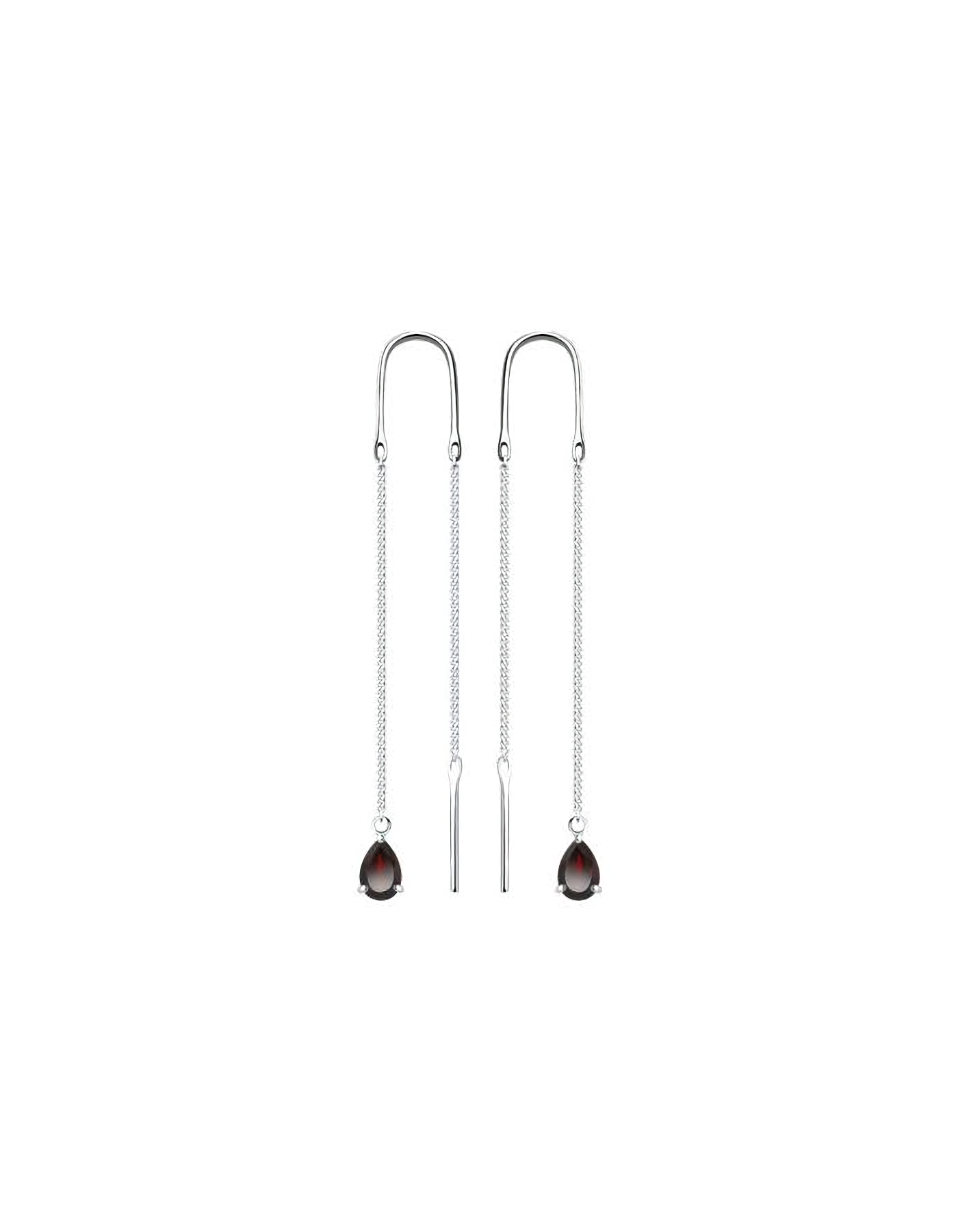 

Серьги продевки из серебра TEO MAORI 892022187, гранат, 892022187