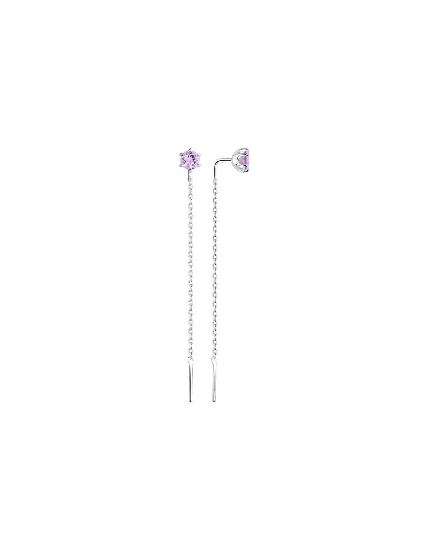 

Серьги продевки из серебра TEO MAORI 892022163, аметист, 892022163