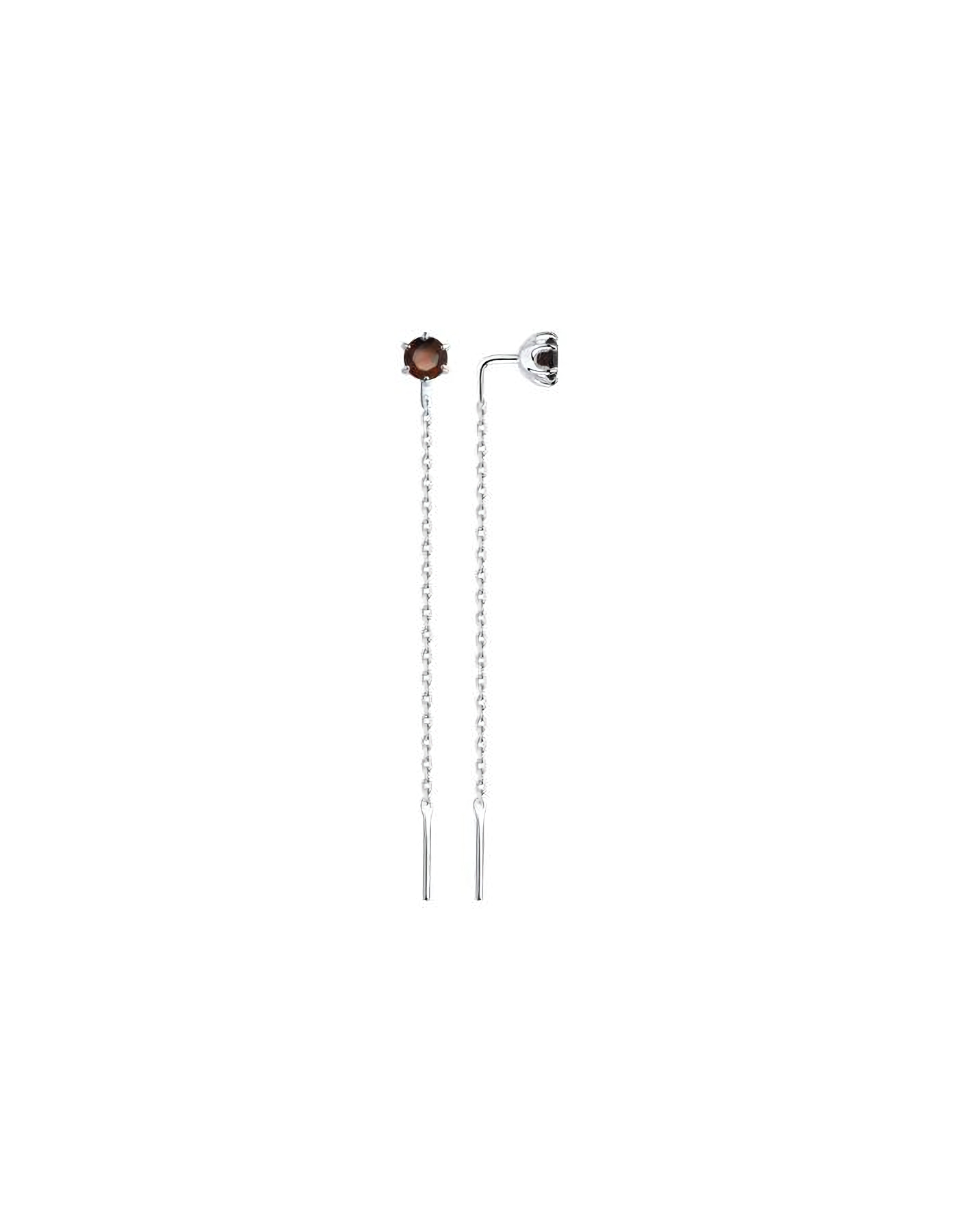 

Серьги продевки из серебра TEO MAORI 892022162, гранат, 892022162