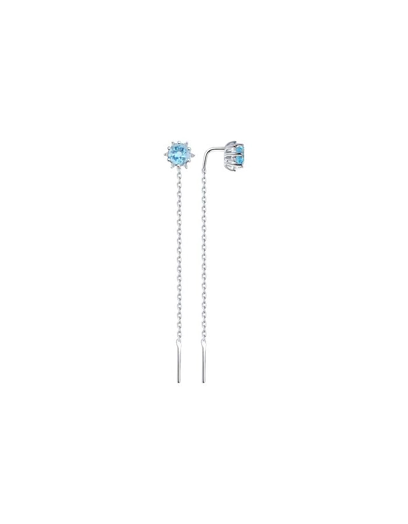 

Серьги продевки из серебра TEO MAORI 892022158, топаз/фианит, 892022158