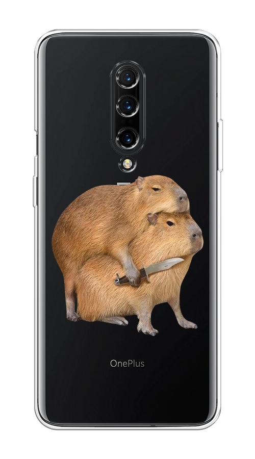 

Чехол на OnePlus 8 "Капибара с ножом", Бежевый, 151250-1