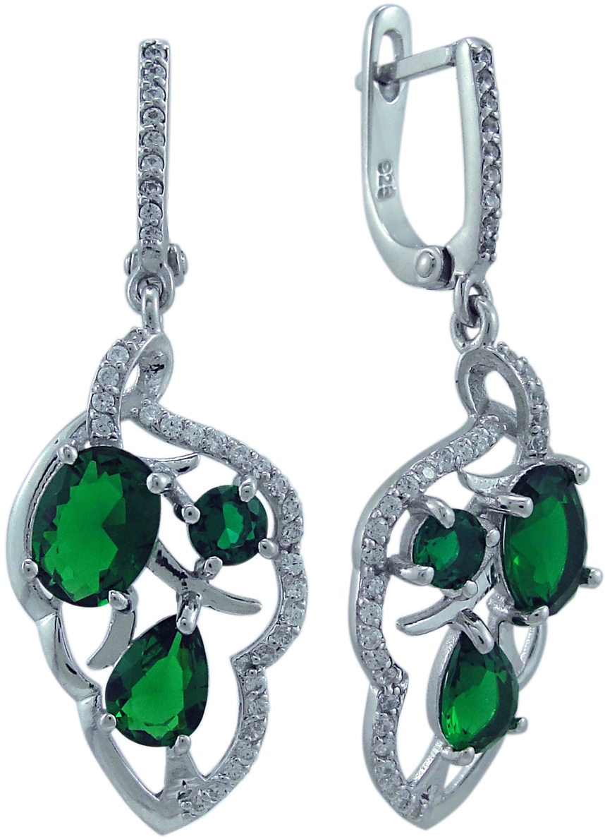 

Серьги из серебра с изумрудом Balex Jewellery 2405937645, 2405937645