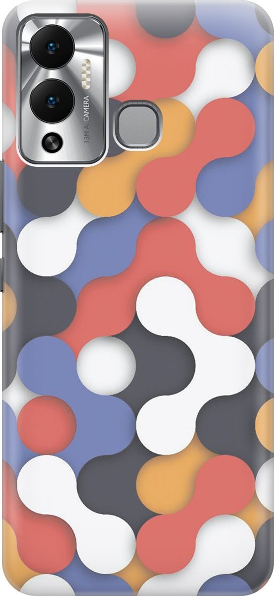 

Чехол на Infinix Hot 12 Play NFC "Разноцветный детальки", Белый;красный, 14652