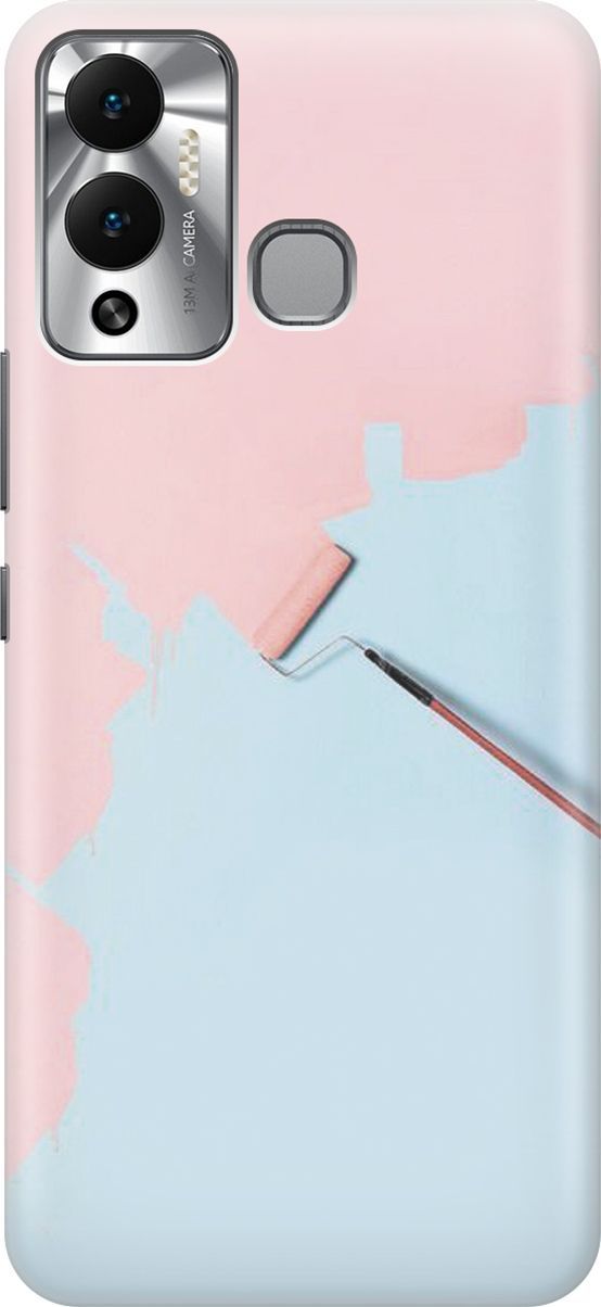 

Чехол на Infinix Hot 12 Play NFC "Голубая стена, розовая краска", Голубой;розовый, 14663
