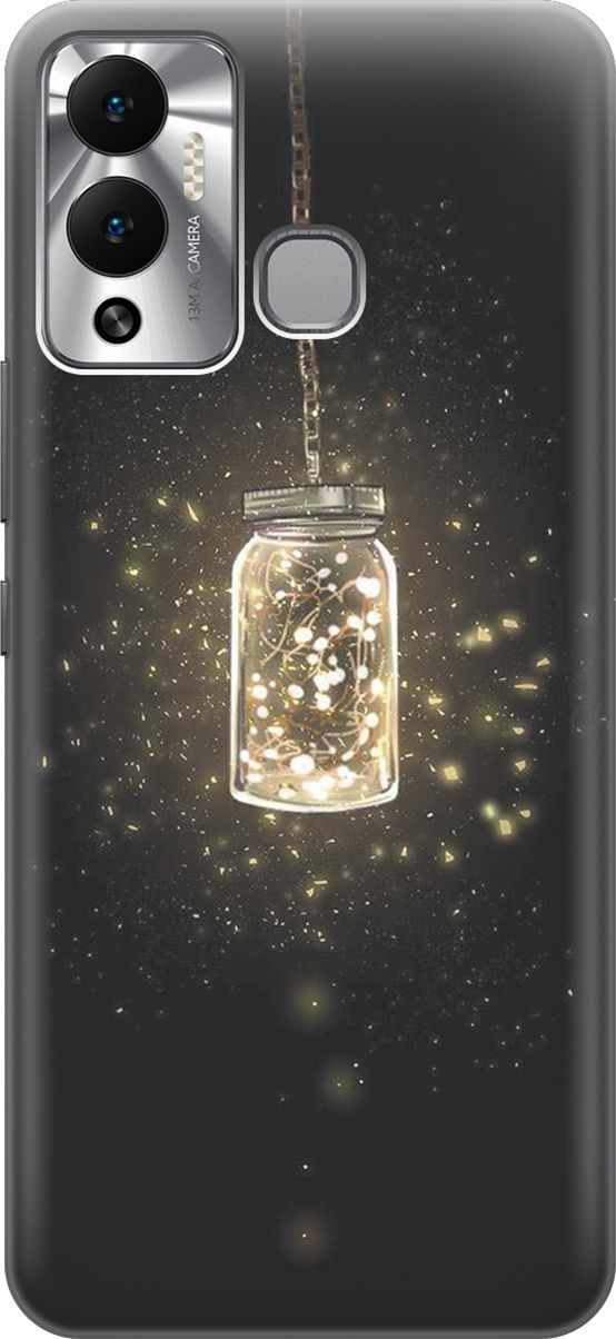 

Силиконовый чехол на Infinix Hot 12 Play NFC "Ночной светильник", Желтый;черный, 14663