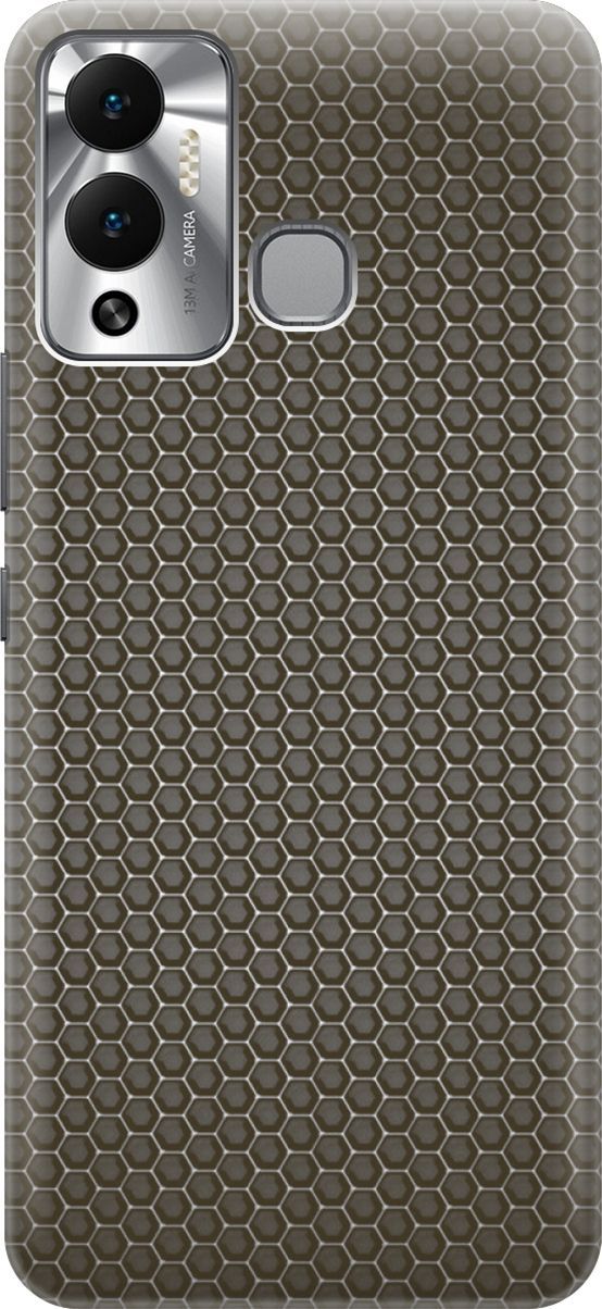 

Силиконовый чехол на Infinix Hot 12 Play NFC "Карбоновая сеть", Белый;серый, 14651