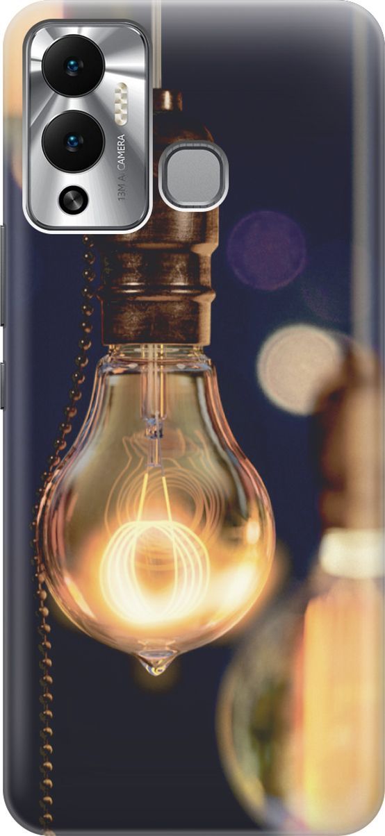 

Силиконовый чехол на Infinix Hot 12 Play NFC "Ретро-лампа", Желтый;синий, 14663