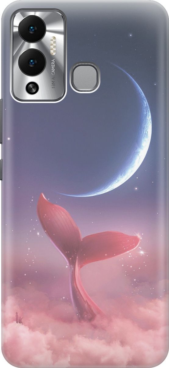

Чехол на Infinix Hot 12 Play NFC "Небесный кит", Розовый;синий, 14654