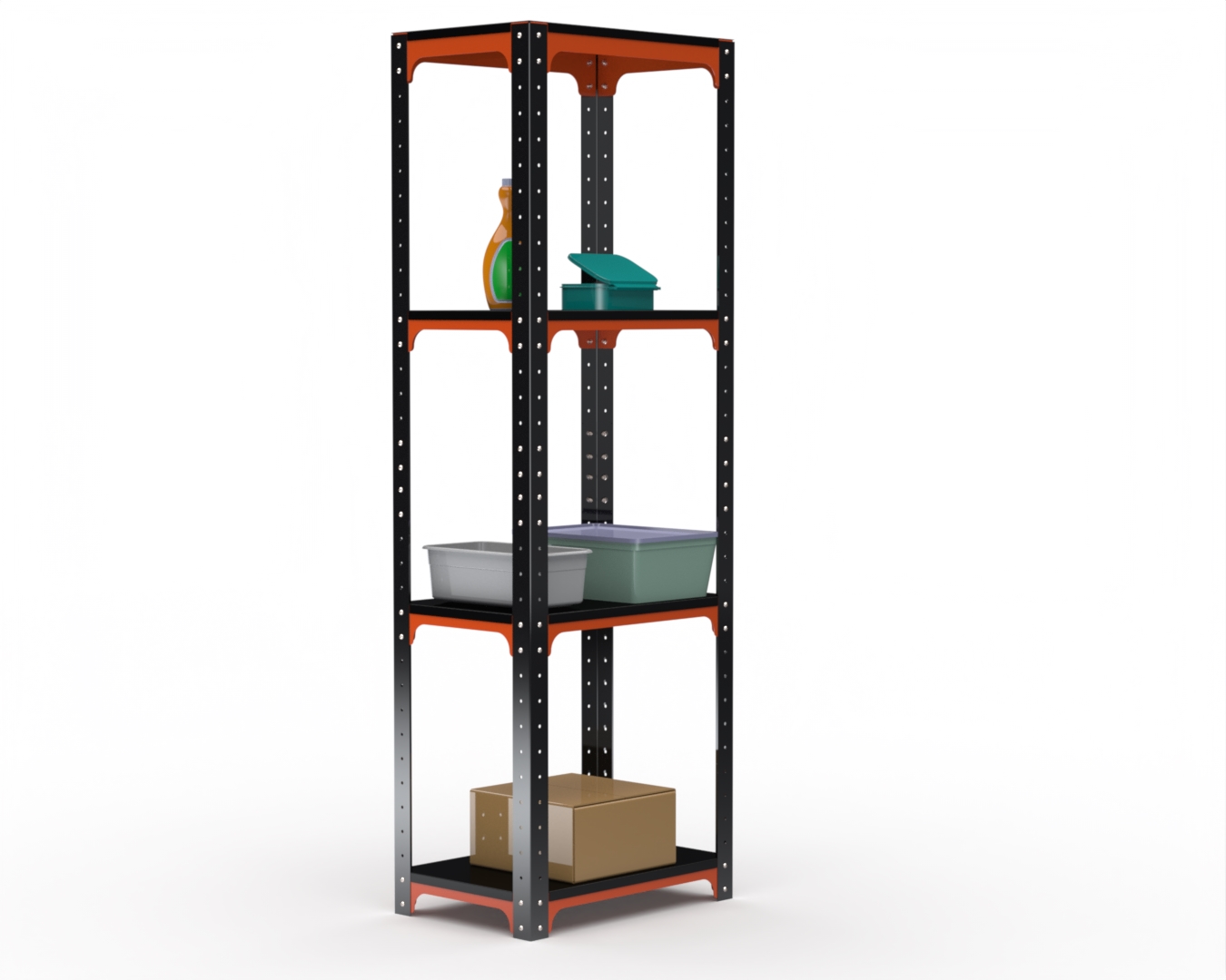 

Стеллаж Metalex Kit Comfort 2000х500х600 4 полки, оранжево-чёрный, Оранжевый, Kit Comfort