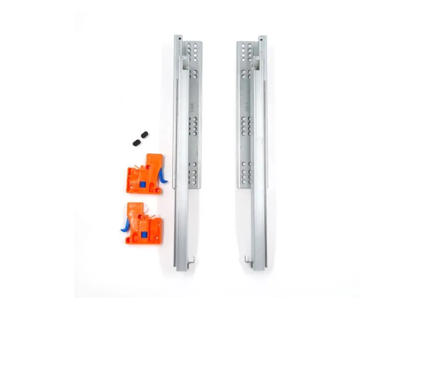 

Направляющая полного выдвижения 350мм с ручкой, с доводчиком, Серебристый