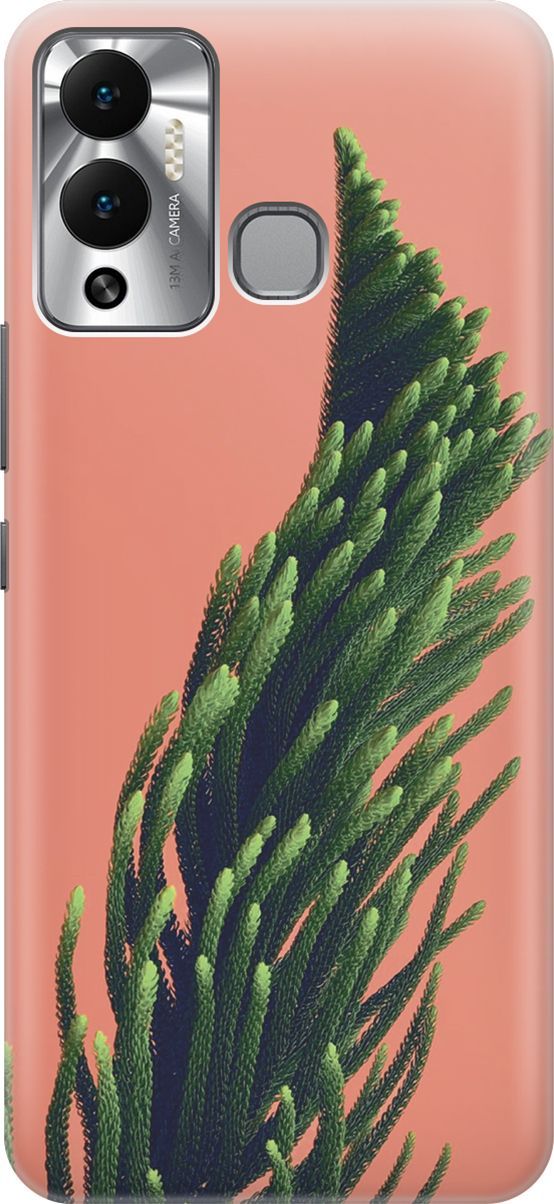 

Чехол на Infinix Hot 12 Play NFC "Хвоя на розовом", Зеленый;розовый, 14656
