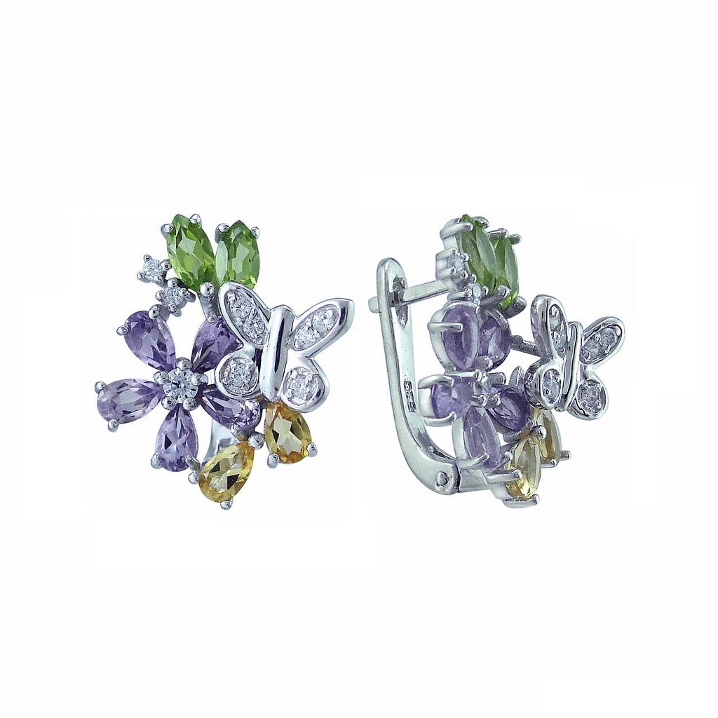 

Серьги из серебра с аметистом Balex Jewellery 2405937270, 2405937270