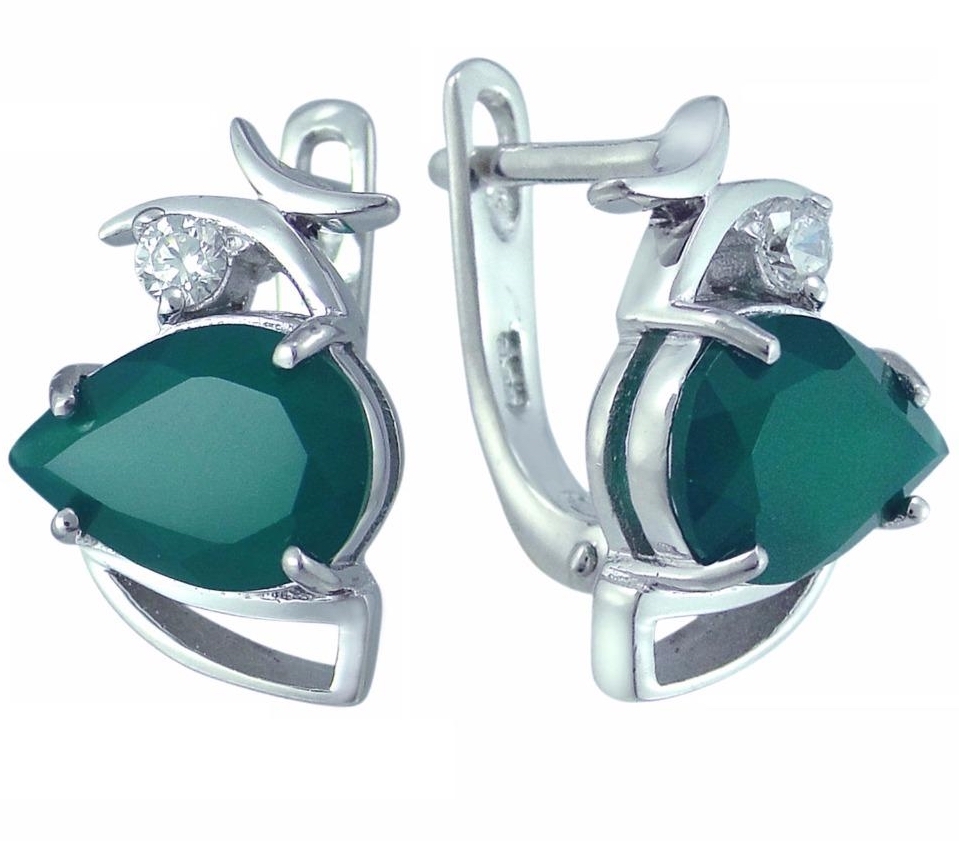 

Серьги из серебра с хризопразом Balex Jewellery 2405937459, 2405937459