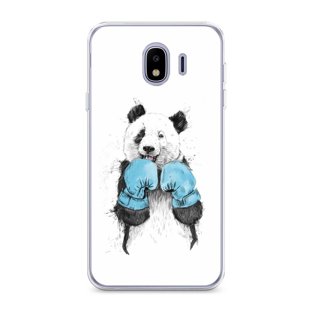 

Чехол на Samsung Galaxy J4 "Панда боксер", Голубой;белый;серый, 26450-1