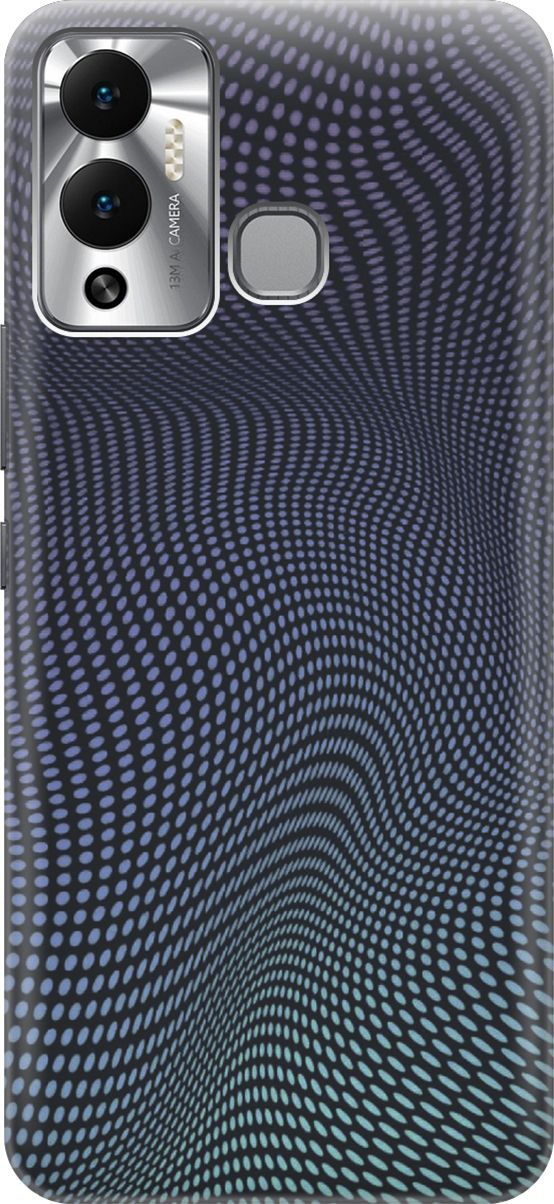 

Чехол на Infinix Hot 12 Play NFC "Изгибы из точек", Синий;черный, 14652