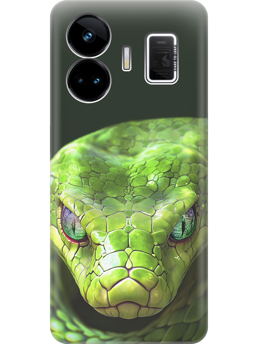 

Силиконовый чехол на Realme GT Neo 5 / GT3 с принтом "Змея" прозрачный, Прозрачный;черный;зеленый, 768742013
